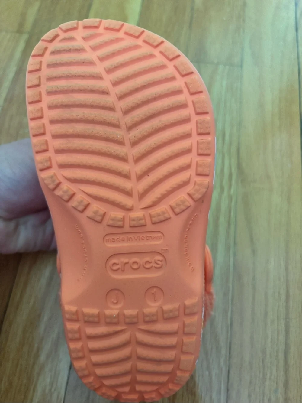 Kids Orange Floral Crocs Size 1